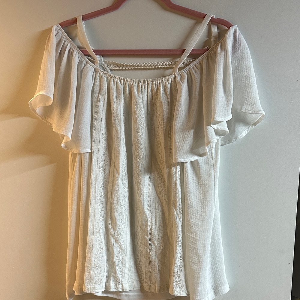Torrid White Off-Shoulder Blouse